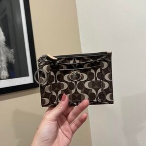 Y2K 2000s Coach Grey Signature Cs Monogram Wallet